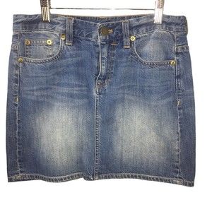 J Crew Indigo Denim 5 Pocket Mini Skirt Women Sz 27